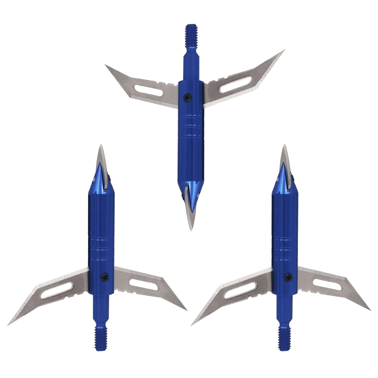 Flying Swifts Hunting Broadheads 12PK Cutting Blade Archery Broadhead 100Grain Screw-in Arrow Heads Arrow Tips Compatible with Traditional Bows and Compound Bow (Blue-1)