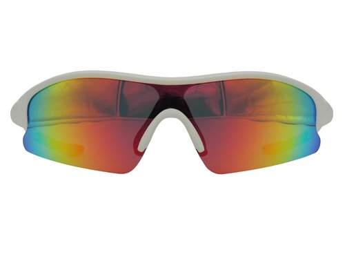 RAWIN Outdoor Sports Sunglasses | Premium UV Protection | Stylish & High-Performance (Matt White Frame/Black-Red REVO Lens)