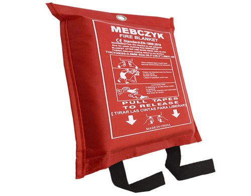 Mebczyk Fire Blanket Kitchen Emergency Blankets with Silicone Coating.Fireproof Blanket Fire Blanket for Home for Kitchen,Camping,Office,BBQ,Welding and Depot!Car Fire Retardant (39"X39" 1Pack)