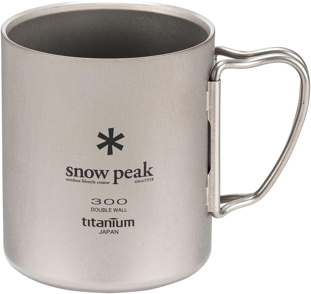 Snow Peak 300ml Double Wall Titanium Insulated Camping Mug - Lightweight & Durable