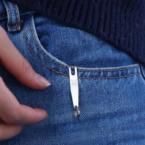 Htppzjr Siver Pocket Bag Suspension Clip Stainless Steel Bag Waist Belt Hanging Clip Mini Metal Key Buckles Portable Pocket Clips Outdoor Gadgets Strength Training Plate Storage Racks