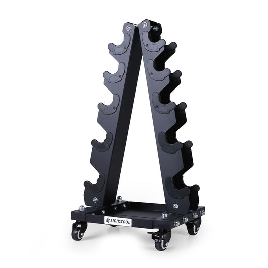 LIONSCOOL Premium Dumbbell Rack Only, with Side Racks for Neoprene/Vinyl Coated Dumbbells Only (Small, 200 LBS)
