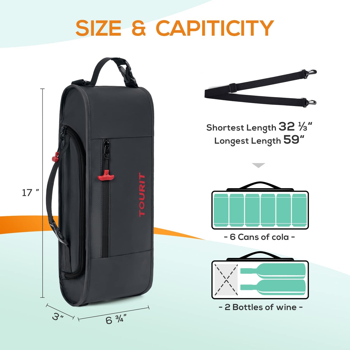 TOURIT Cooler Bag - 6-Can Insulated Sleeve, Small Soft Fits Discreetly in Golf Bag, Accessories for Men