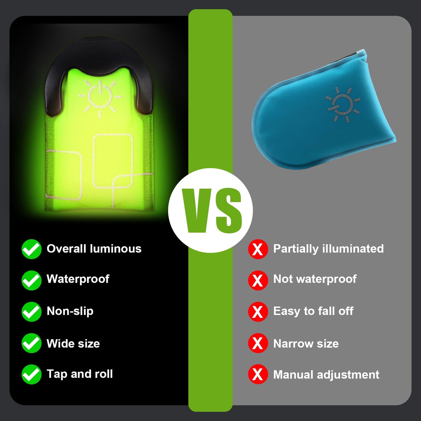 Aucuu Reflective Running Gear Set, Magnetic LED Clip Lights, Rechargeable Magnet Clip, Running Safety Lights with 3 Lighting Modes, High Visibility, Brightly Luminous for Night Running, Cycling