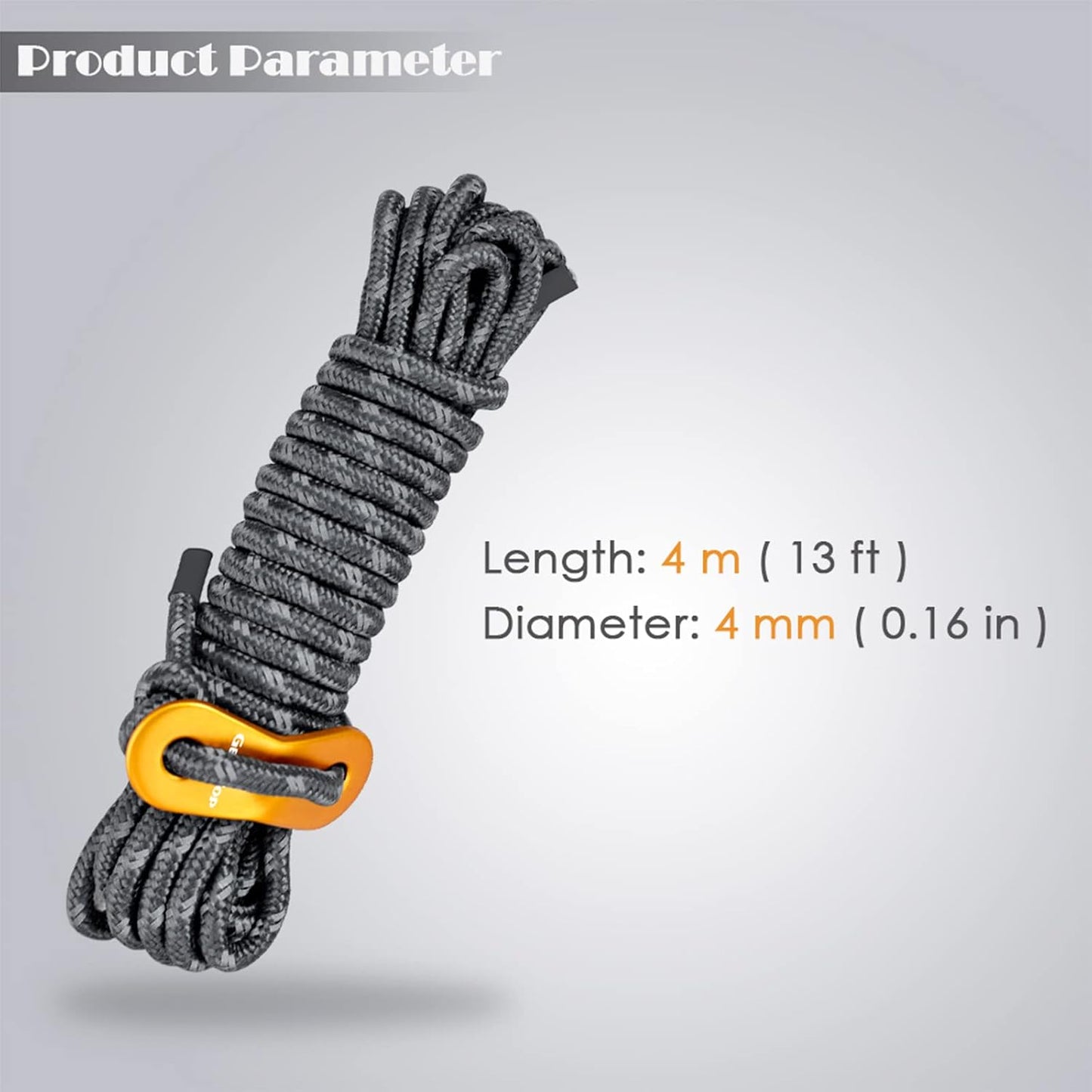 GEERTOP 6 Pack Reflective Guy Lines 4 mm Tent Cords Ultralight Camp Ropes with Aluminum Adjuster Tensioner for Tent, Tent Tarp, Canopy Shelter, Outdoor Camping Hiking Backpacking Travel