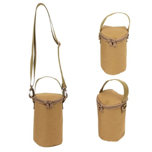 MOUMOUTEN Gas Cylinder Cover, Camping Gas Lamp Lights Handle Bags, Double Zipper Portable Propane Tank Carrying Bag, Multifunctional Pouch with Shoulder Strap, for Camping Hiking(Brown)