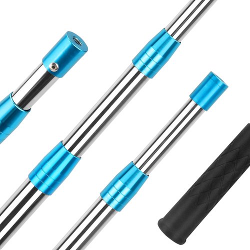 SANLIKE Telescopic Fishing Gaff, 2.87-6.22FT Stainless Steel Retractable Telescopic Pole with Sea Fishing Hook Tackle for Saltwater Offshore Ice Tool