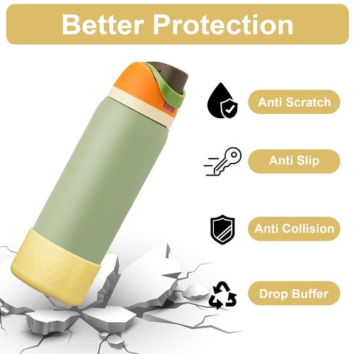 YOUCOX Silicone Boot for Owala Water Bottle 32 oz, Anti-Slip Protective Sleeve for FreeSip/Twist/Flip Stainless Steel Water Bottles, Bottom Cover for Owala Accessories, BPA Free, Dishwasher Safe