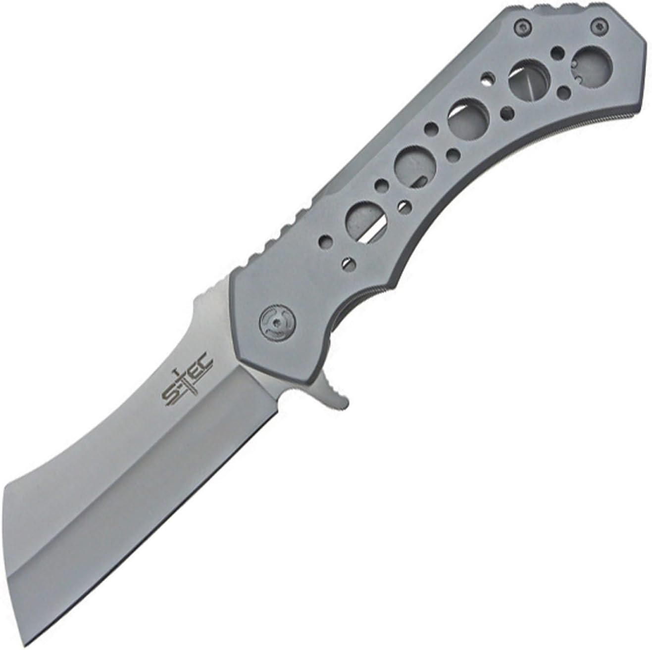 S-TEC 12-inch Rugged Chef Field Tactical Folding Cleaver (Stonewashed)