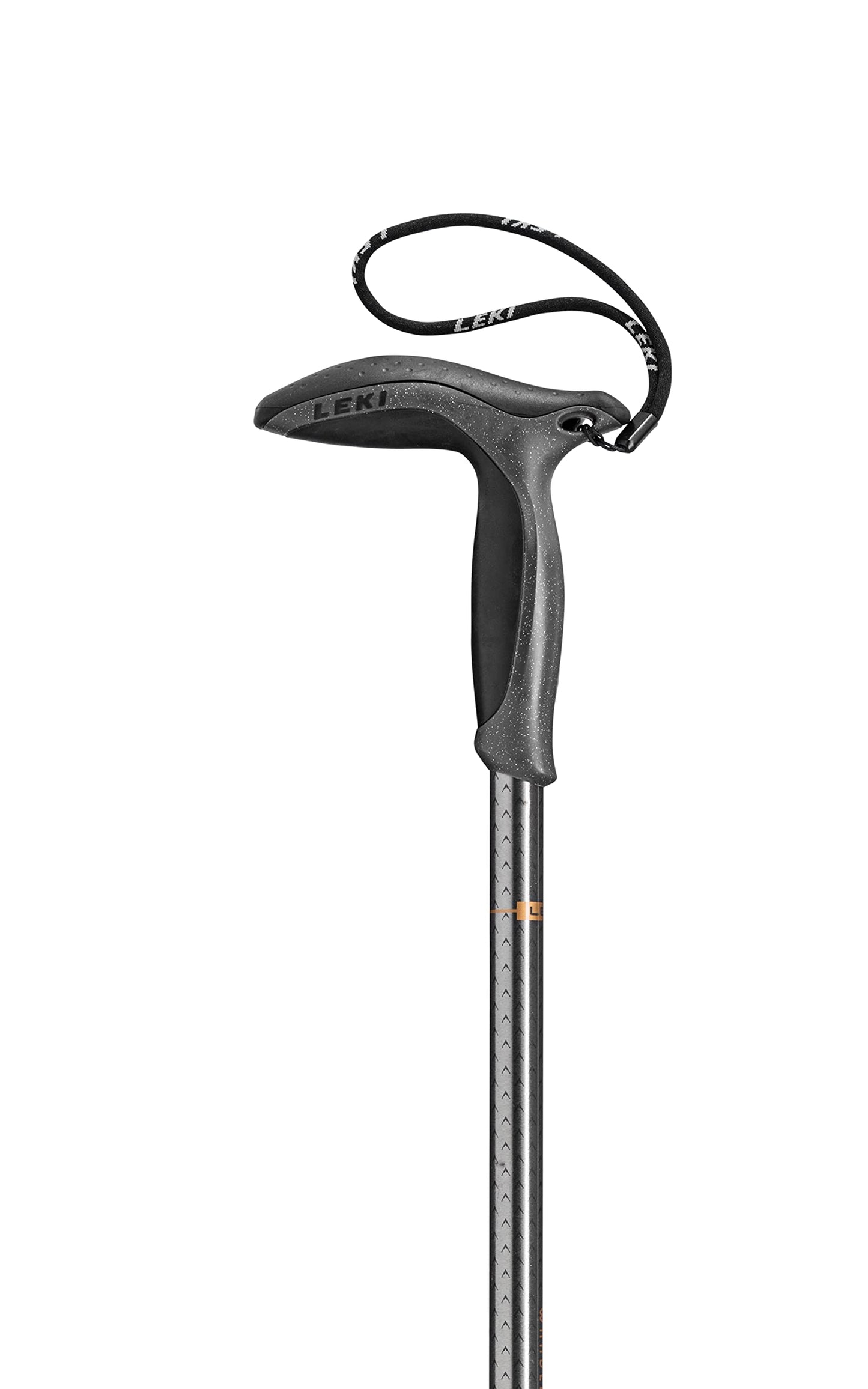 LEKI Wanderfreund Makalu Aluminum Adjustable Lightweight Walking Pole (Single) for Trekking & Hiking - Black-Anthracite-Copper - 90-120 cm