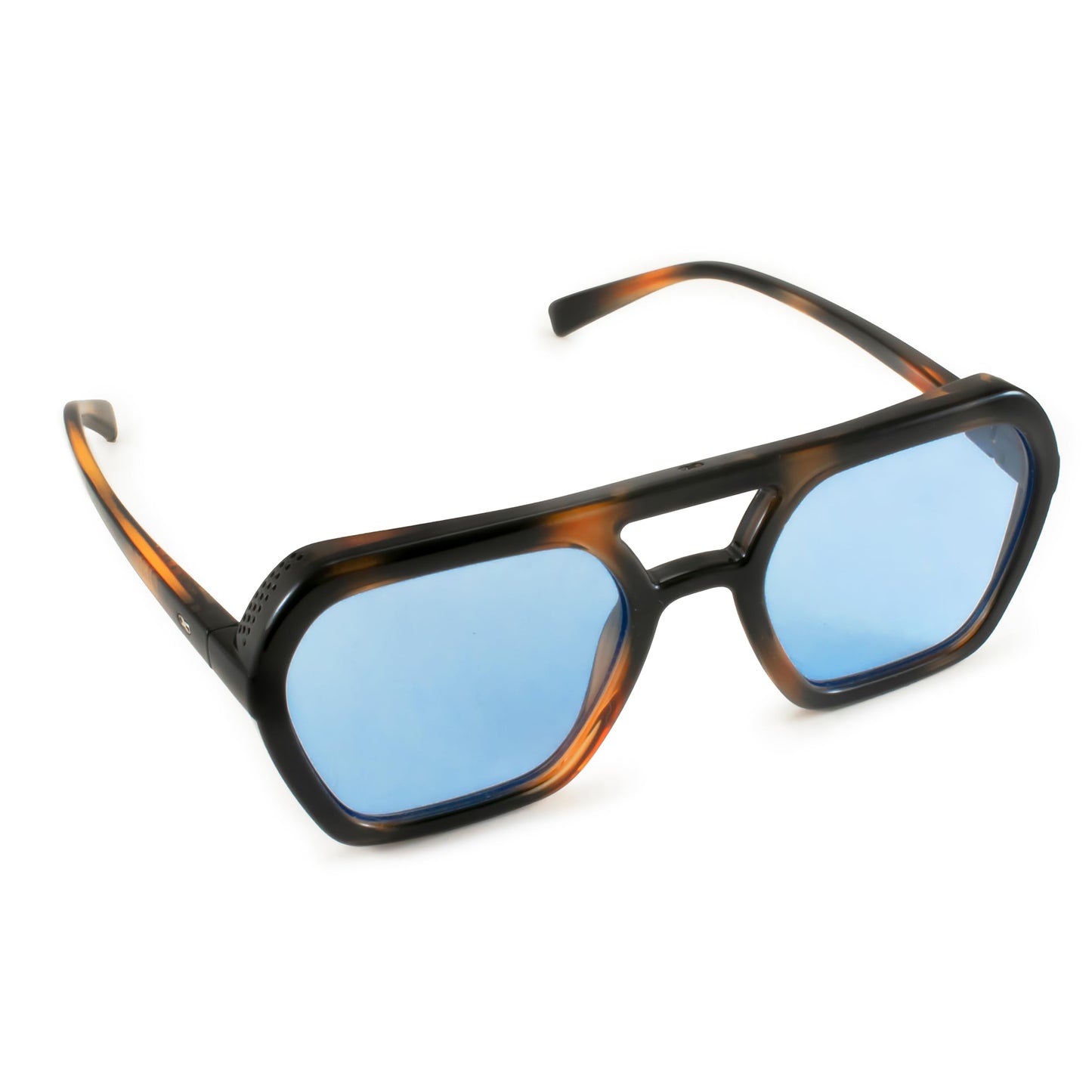 INFINIT Lyon Tortoise Frame Blue Lens UV400 Lightweight Unisex Retro Sunglasses