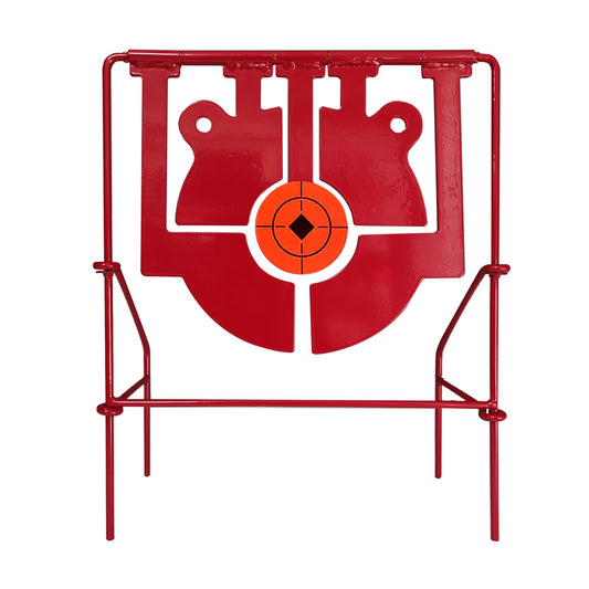 Atflbox 5 in 1 Pellet Gun Resetting Target, Heavy Metal Spinning Airgun Rifles and BB Gun Shooting Target for Outdoor and Backyard, Rated for .177 .20 .22 Caliber