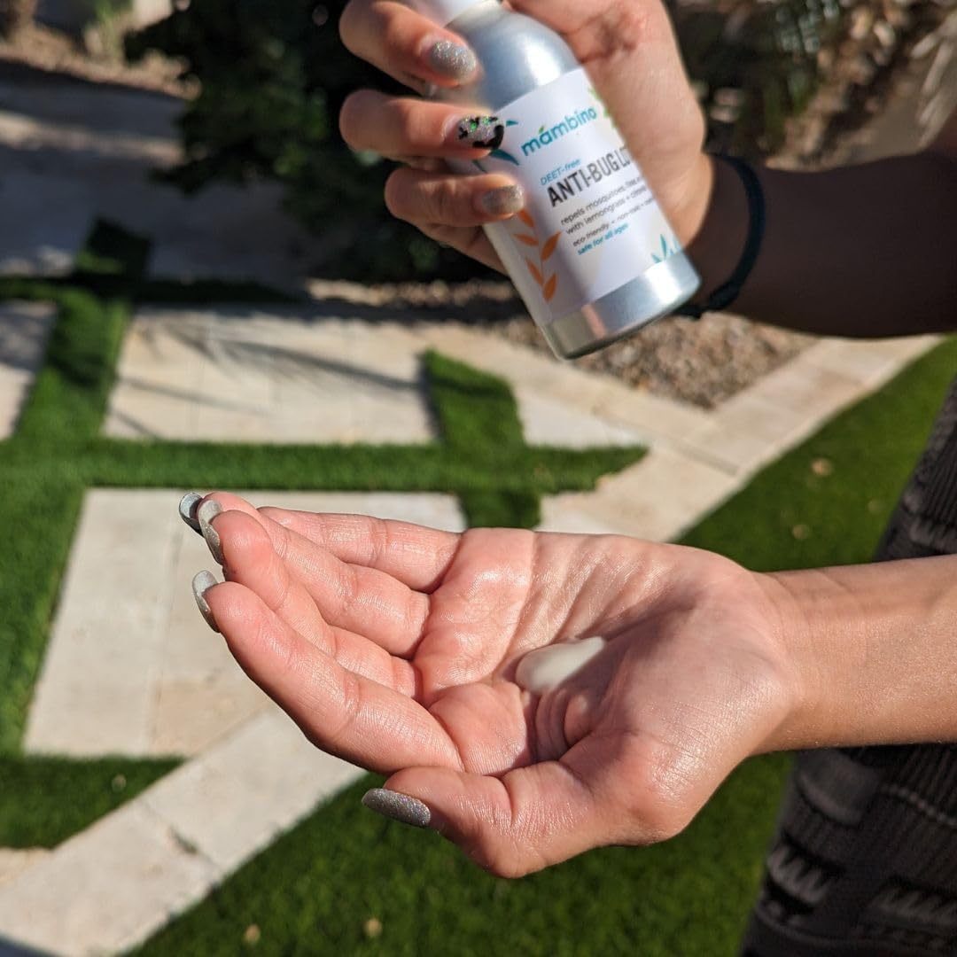 Anti-Bug Spray DEET-Free – Organic, All-Natural Bug Spray Travel Size with Essential Oils – Non-Toxic, Reef Safe, Face-Safe Bug Repellent for Babies, Kids, Adults by Mambino Organics, 4oz