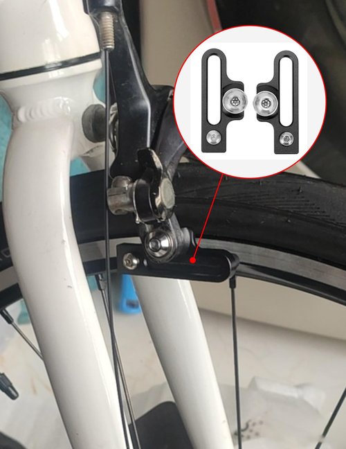 ZLXHDL Bike Brake Pads,2pcs Mountain Bike Brake Pads Aluminum Alloy Extension C Caliper Adapter for 55mm / 2.16in Long Replacement Glue(Black)