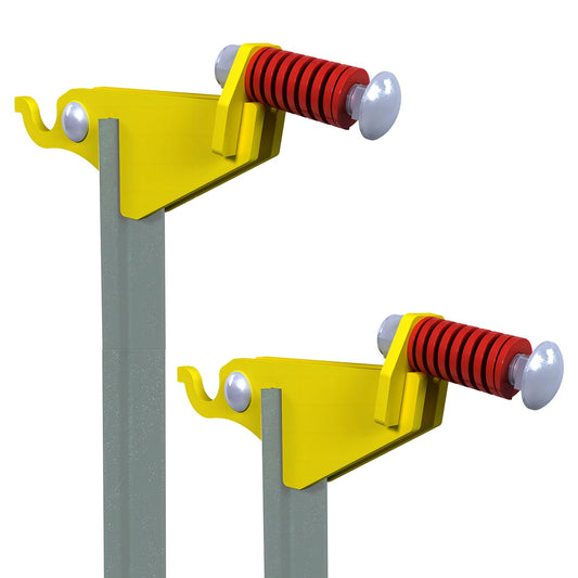 Atflbox Made of AR500 Steel Gong Hook and RecoilSpring Combo, T Post Target Hanger for AR500 Targets, Torso Silhouette Targets Conversion Adapter for Outdooor Shooting Practice (2 Pack)