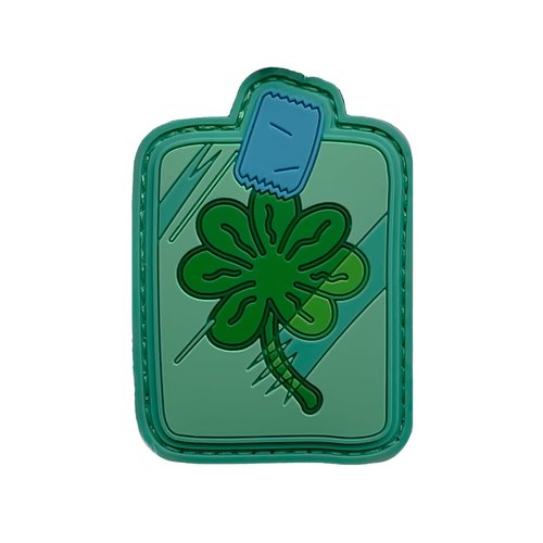 Lucky Seven Leaf Clover PVC Morale Patch | Hook & Loop Backing
