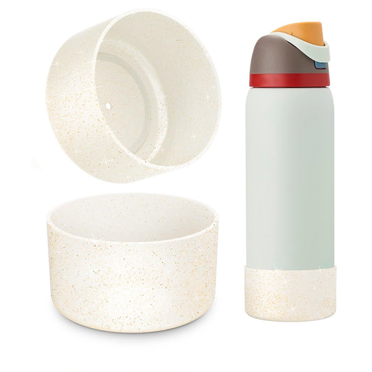 2 PCS Glitter Silicone Boot for Owala Water Bottle 32 oz, Anti-Slip Protective Sleeve for FreeSip/Twist/Flip Stainless Steel Water Bottles Accessories