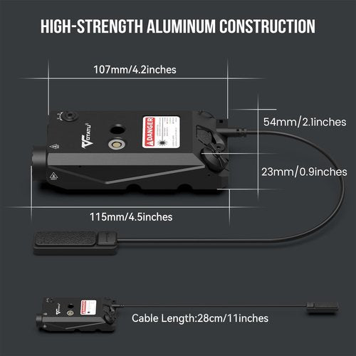 VOTATU V840 Green &IR Laser Light Combo, 1500 Lumens Tactical Flashlight Laser for AR Rifle Compatible with M-LOK Picatinny Rail, Weapon Light with Pressure Switch and USB Magnetic Rechargeable