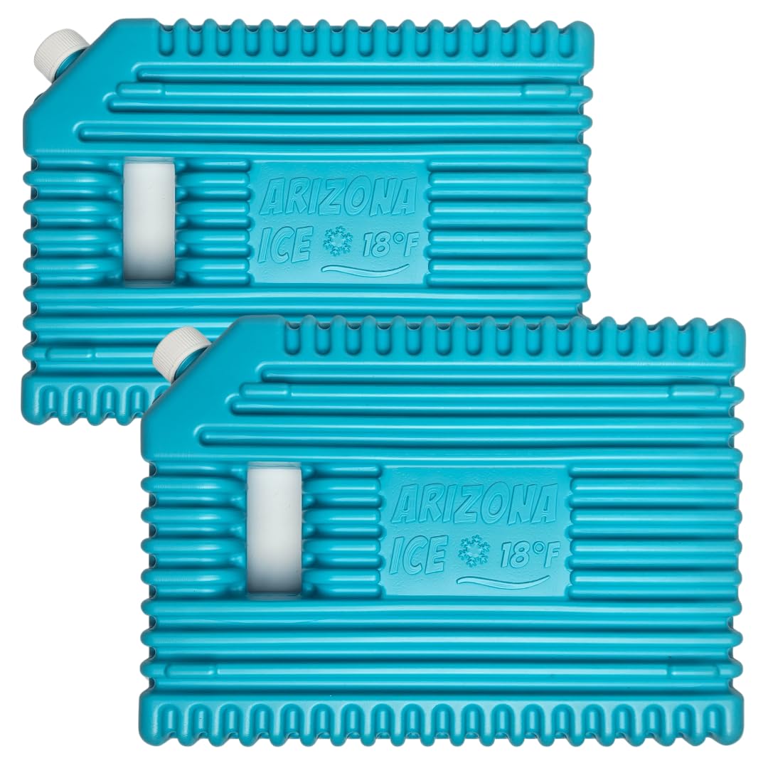 Arizona Ice Industrial Ice Packs | Replaces 10lbs of Ice |18°F (-8°C) | Deepest Grooves | May Freeze Drinks | USA Company | 12" x 9" | Two Pack