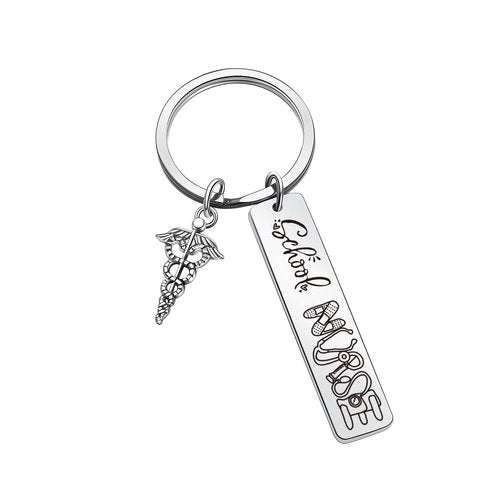 ZQEOU School Nurse Keychain Nursing School Gifts RN Graduation Jewelry For Nursing Student Gifts Nurses Week Day Keychain