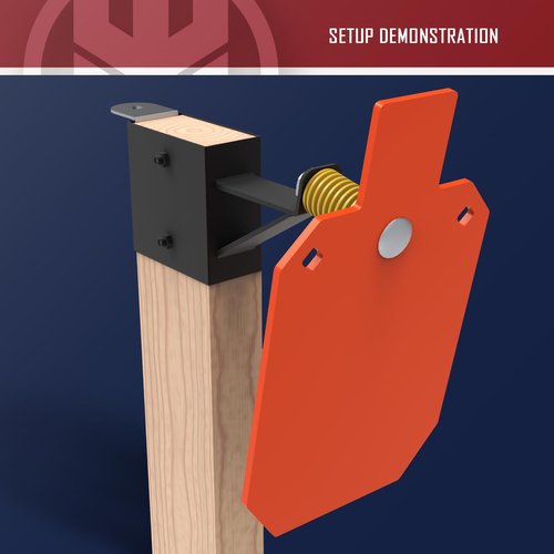 KNINE OUTDOORS 2x4 T Post Target Hanger, Shooting Target Stand Base, Adjustable Height Steel Post AR500 Steel Silhouette Gong Targets Conversion Adapter (2 Pack)