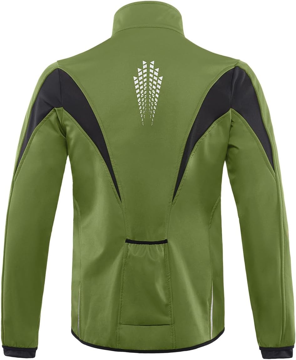 ARSUXEO Winter Warm UP Thermal Softshell Cycling Jacket Windproof Waterproof 15-k