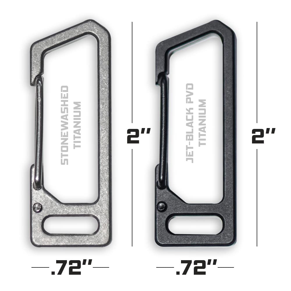 Exceed Designs TIRANT Latch (Jet-Black) Minimal 6Al-4V Titanium Carabiner & Bottle Opener - Keychain, Key Rings, or Key Organizer