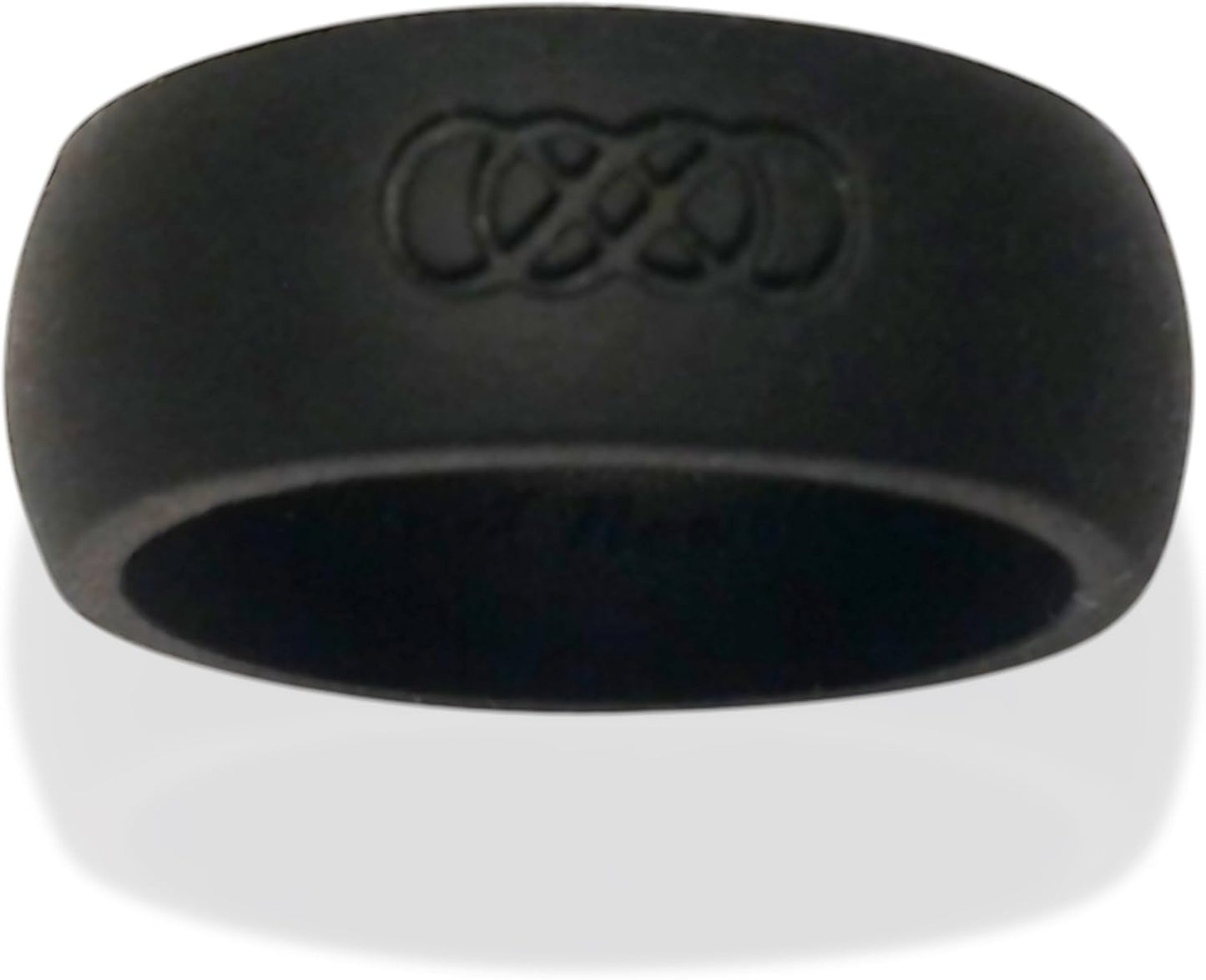 Silicone Wedding Ring, Double Infinity, Mens Ring (Black, 11)