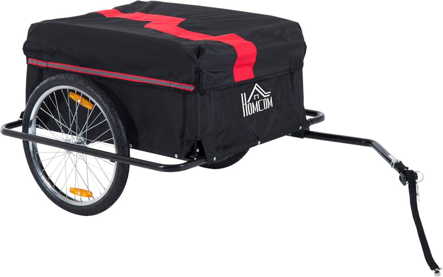 Aosom Bicycle Cargo Trailer, Two-Wheel Bike Luggage Wagon Trailer with Removable Cover