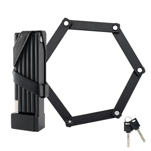 ROCKBROS Folding Bike Lock, Bicycle Lock Heavy Duty Anti Theft, Bike Locks with Mounting Bracket, Durable Alloy Scooter Lock,67 cm/26 inches