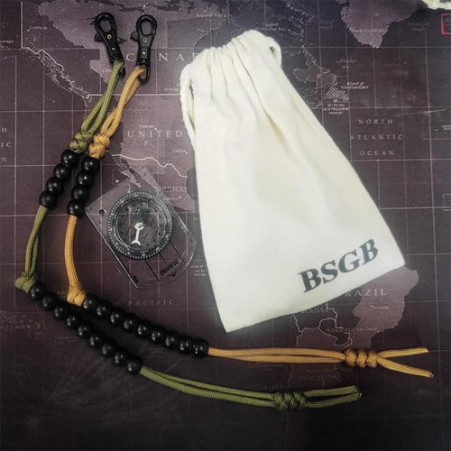 BSGB 2pcs Ranger Pace Count Beads Army Ranger Pace Beads Cord Counter Beads Distance Counter Trail Counter Hiking Beads for Compass Land Navigation Orienteering Kit Camping Hiking Outdoor (15 inches)