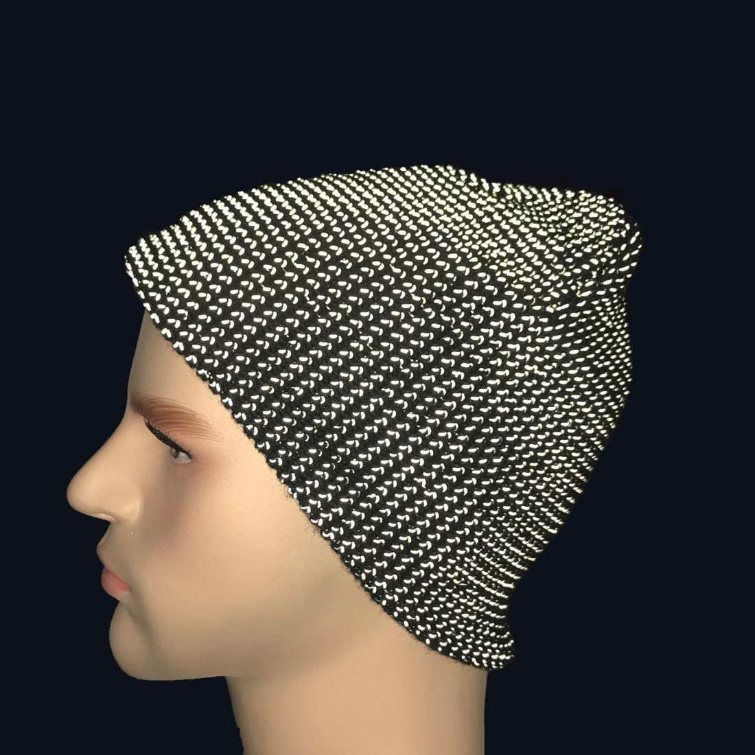 Reflective Hat for Men Women Reflective Running Beanie Hat Black Night Running Walking Winter Beanie Hat Fishing Hat