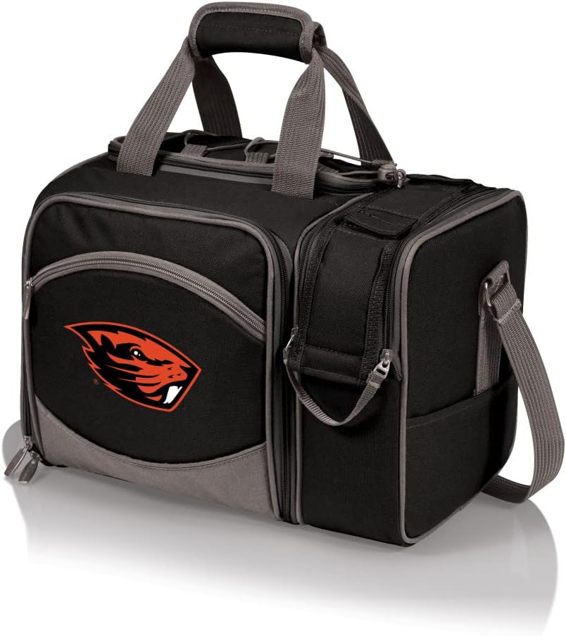 NCAA Malibu Cooler Picnic Basket - Insulated Tote with Complete Picnic Set