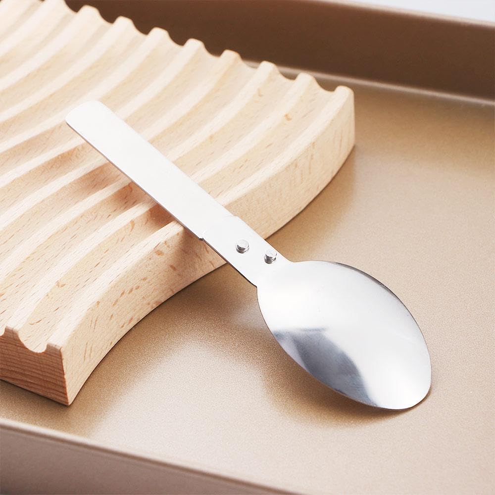 5 Pcs Portable Stainless Steel Folding Spoon Salad Spork for Thermos Camping Outdoor Picnic Hiking Trave