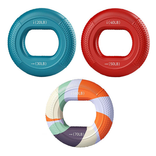 Hand Strengthener Grip 3 in 1 Rubber Circle Finger Wrist Exercise Squeezer 20 30 40 50 60 70 80 Pounds
