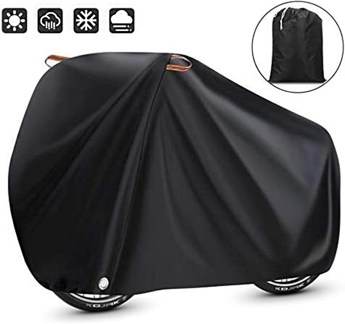 Viaky Bicycle Cover for Two Bikes, Mountain Road Bike Rain Cover with Lock Hole Outdoor Waterproof and Anti Dust Rain Sun UV Protection (Black)