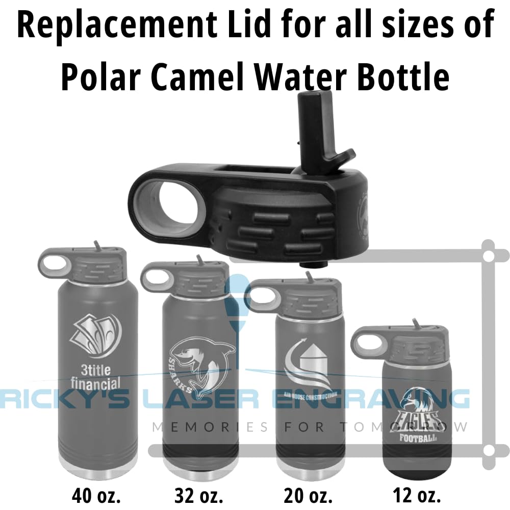 Polar Camel Lid Replacement 20 oz 32oz 40oz 12oz 1Pack - Water Bottle with Straw, Flip Top