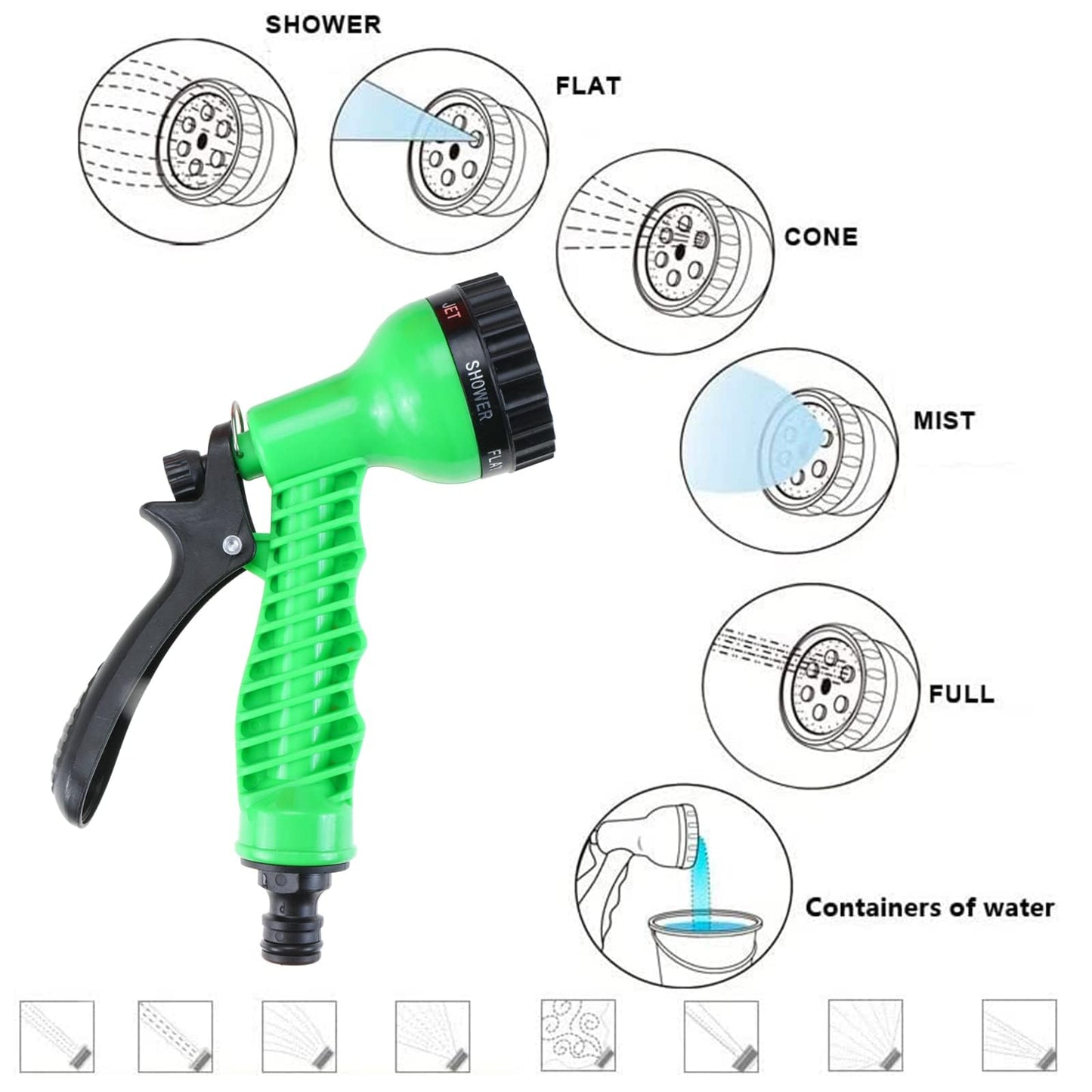 Finderomend Portable Shower for Camping with 7 Spray Modes, 1.3 Gallon Hand Press Camping Shower with Removable Hose and Shower Head,5L