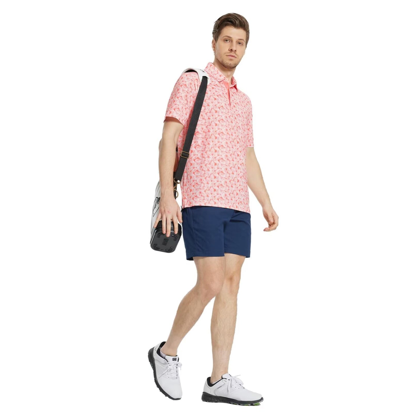 M MAELREG Golf Shirts for Men Dry Fit Print Patterns Performance Moisture Wicking Mens Polo Shirts Short Sleeve