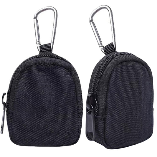 2 Pack Tactical Coin Purse - Military Pocket Keychain Pouch as Mini Tool Organizer Coin Car Key Waist Case Earphone Pack Backpack Accessory Pouch (Black-2pcs)