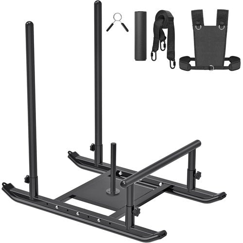 Dolibest Heavy Duty Weight Sled, Fitness Sled, Workout Sled for Fitness Strength Training and Speed Improvement, Push-Pull Prowler Training, Suitable for 1-2" Weight Plates, Black