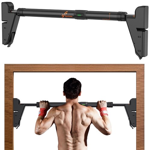 Sportneer Pull up Bar for Doorway No-Screw Adjustable Chin Up Bar for Door Frame Door Pull Up Bar for Home Gym Strength Training Bar Horizontal Bar for Exercise 440 LB