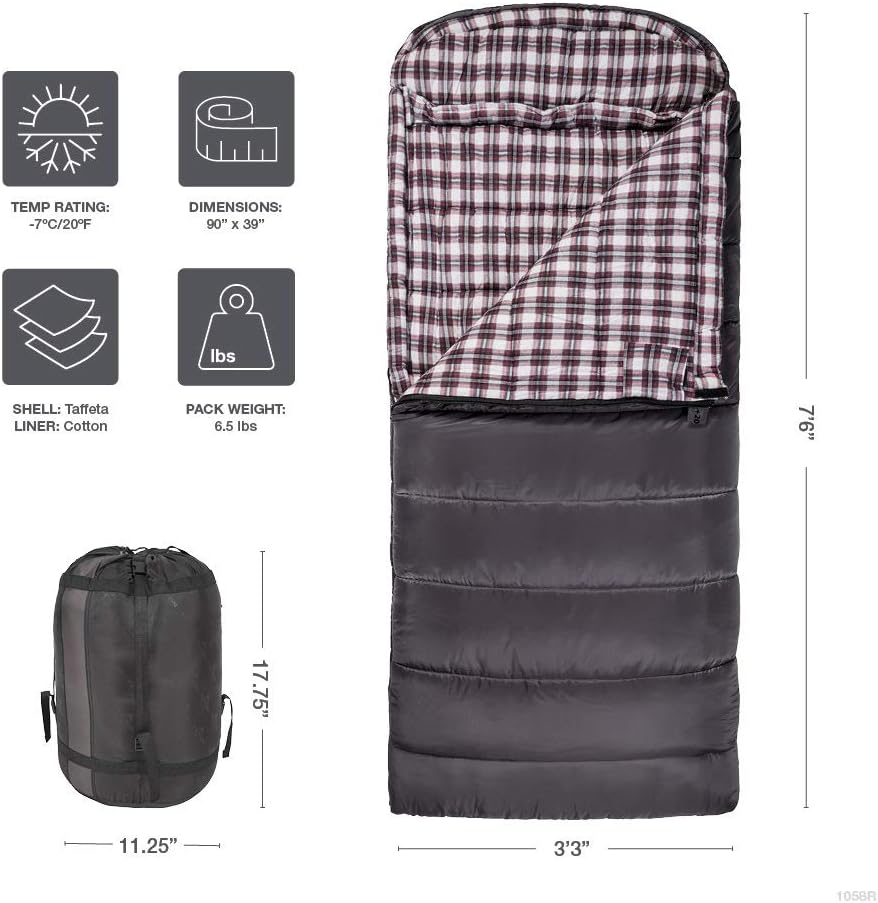 Teton Celsius XXL Sleeping Bag, Cold Weather Sleeping Bags for Adults and Kids, Camping Made Easy and Warm. Compression Sack Included, 35F, 25F, 0F, 20F Degree