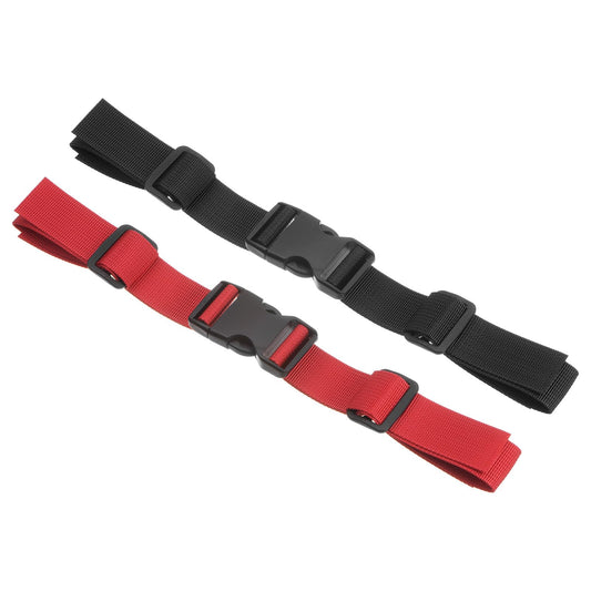PATIKIL Backpack Chest Strap Set, 2 Pack Polyester Webbing Adjustable Replacement Strap with Quick-Release Buckle for Bag Outdoor Hiking Cycling, Black Red
