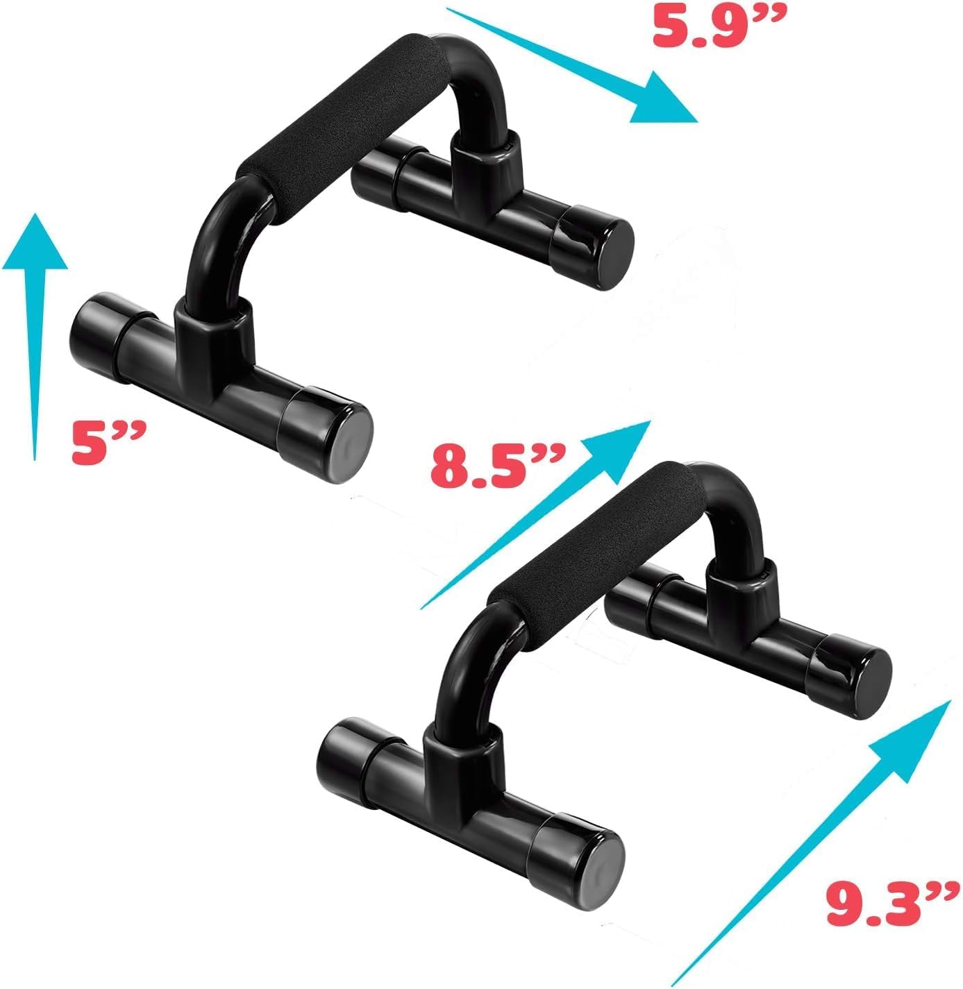 Push Up Bar Strength Training - Home Gym Exercise Equipment Push-up Stands with Cushioned Foam Grip Handles Non-Slip Sturdy Structure - Floor Workouts Fitness Calisthenics for Men Women