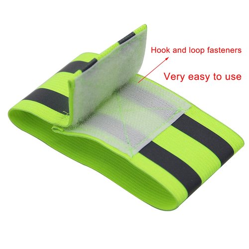 Wiosny 8 Pieces Bands High Visibility Reflector Bands Safety Reflector Tape Straps Running Gear for Cycling Walking Arm Wrist Ankle Leg (Green,2 Styles③)