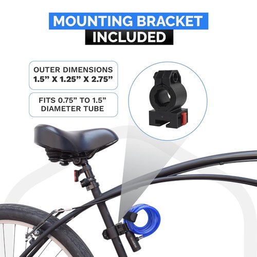 DocksLocks Bike Cable Lock Set, Coiled Security Cable with Key Lock and Mounting Bracket, Compact Anti-Theft Protection for Bikes, Bicycles, Scooters and More 4ft