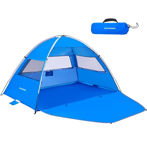 EchoSmile UPF 50+ Beach Tent Sun Shelter for 3/4 Person, Portable Beach Cabana Tent