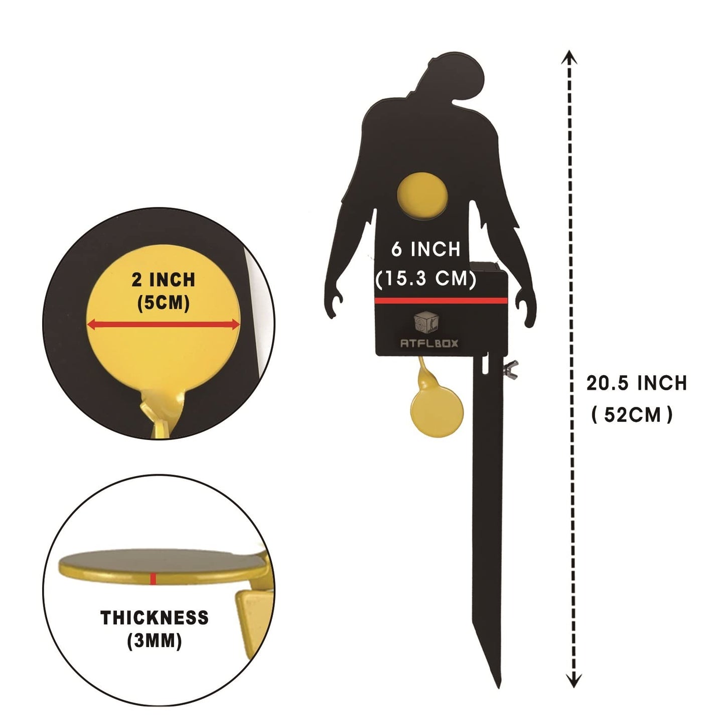 Atflbox Metal Zombie and Rabbit and Eagle Air Rifle Auto Reset Target, Rated for .177 .22 Caliber Outdoor Shooting