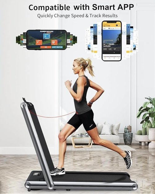 Walking Pad Treadmill - Treadmills for Home & Office - Portable Treadmill with Remote Control, LED Display, 265 LB Capacity, Space-Saving Compact Treadmill for Walking, Jogging, and Running